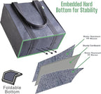 VENO 2-4 Pack Reusable Grocery shopping Bags, Medium Tote Bag w/Handle Hard Bottom, Heavy Duty, Foldable Carrier