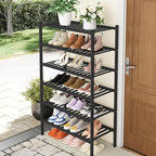 Smiry Shoe Rack, 6 Tier Thick Bamboo Shoe Organizer, Stackable Free Standing Wooden Shoe Storage Shelf for Closet, Entryway, 