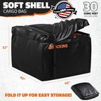 Mockins 30 CuFt Square Trailer Hitch Cargo Carrier Bag | 40"x40"x32" 500D PVC Weatherproof Cargo Bag for Hitch Carrier | Versatile Waterproof Truck Bed Storage Set w/Buckle Straps, Lock & Carry Bag