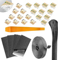 Dash Cam Installation Kit – Trim Removal Tool, 20 Strong Adhesive Cable Clips, Reusable Cable Ties, Split Sleeve & Foam Pads – Clean Car Wire Organizer