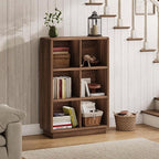 ChooChoo 3-Tier Bookshelf, 6 Cube Storage Organizer, Wooden Bookcase with Storage, Cube Storage Bookshelf for Bedroom and Hom