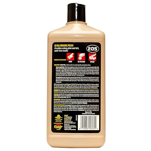 Meguiar's M205 Mirror Glaze Ultra Finishing Polish, Easy-to-Use Formula for Impeccable Shine, Multiple Ways to Apply Mirror Glaze, Removes Defects and Swirls for a High Gloss, 32 Oz Container