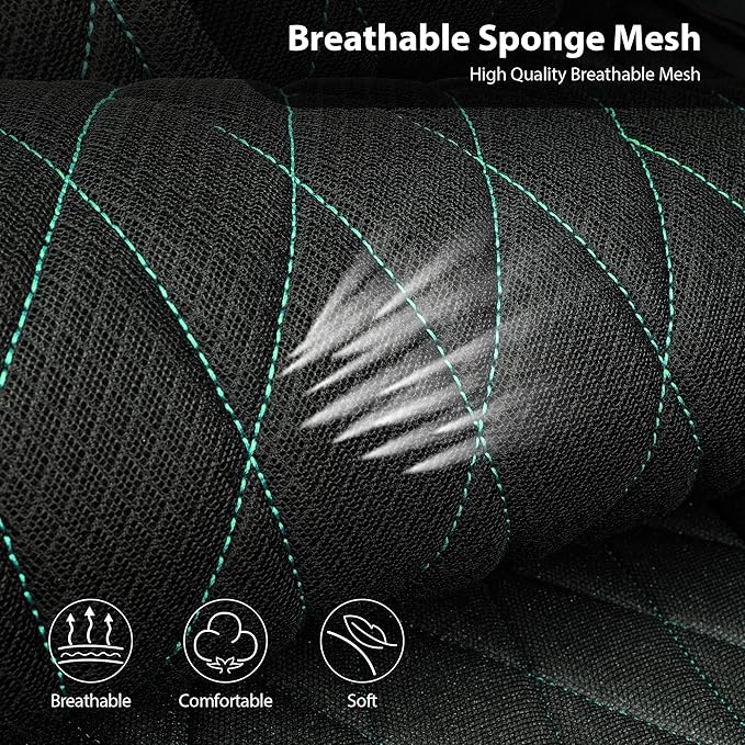 CAR PASS Thick Foam 3D Air Mesh Leather Car Seat Covers Front Seats Only, Breathable Premuim Leather Two Front Seat Cover, Ai