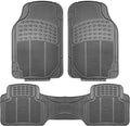 FH Group Car Floor Mats - Heavy-Duty Rubber Floor Mats for Cars, Universal Fit Full Set, Trimmable Automotive Floor Mats, ClimaProof Floor Mats For Most Sedan, SUV, Truck Floor Mats Gray