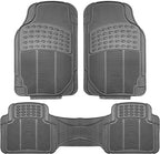 FH Group Car Floor Mats - Heavy-Duty Rubber Floor Mats for Cars, Universal Fit Full Set, Trimmable Automotive Floor Mats, ClimaProof Floor Mats For Most Sedan, SUV, Truck Floor Mats Gray