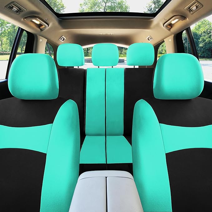 FH Group Car Seat Covers Full Set Cloth - Universal Fit,Automotive SeatCovers,Low Back Front SeatCovers,Airbag Compatible,Spl
