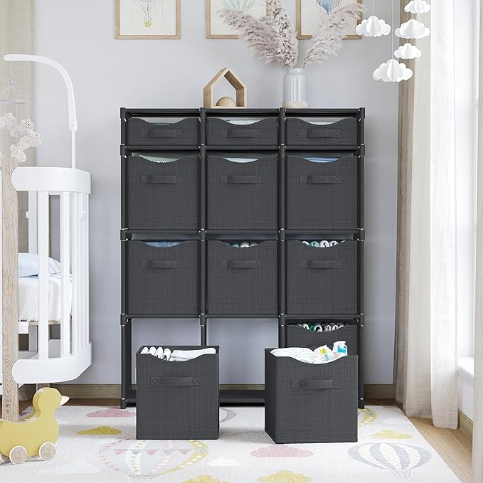Cube Storage Organizer with Storage Bins Included - The Perfect Closet Organizers and Storage Solution. Includes 12 Storage C