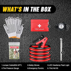 Nilight Car Emergency Kit with Jumper Cable Air Compressor Tire Repair Essential Tools First Aid Alligator Connector Electric
