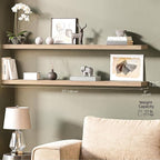 Ballucci Floating Shelves, 55" Wood Wall Shelf Set of 2, with Invisible Brackets for Bathroom, Living Room, Bedroom, Kitchen,