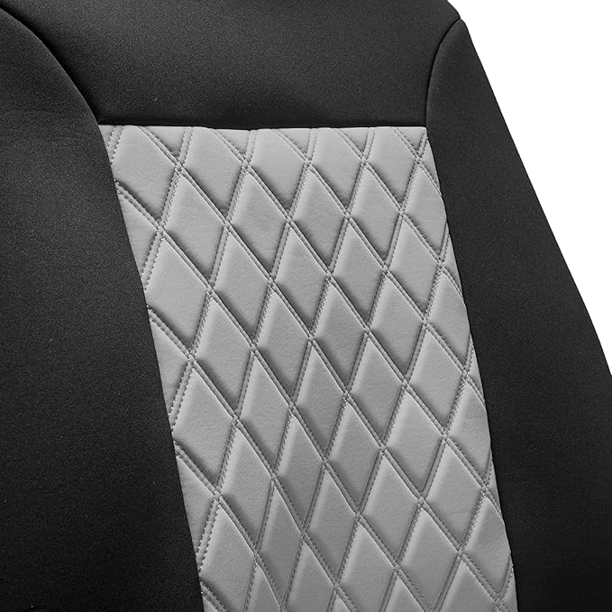 FH Group Car Seat Cover Cushion - 2 Pack Seat Covers for Cars Trucks SUV, Gray Black Neosupreme Car Seat Cushions, Waterproof