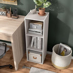 Homes: Inside + Out Apexa 3-Cube Storage Organizer Shelves, Stackable Wood Bookcase Fits Cubby Bins for Organization, Dorm Te