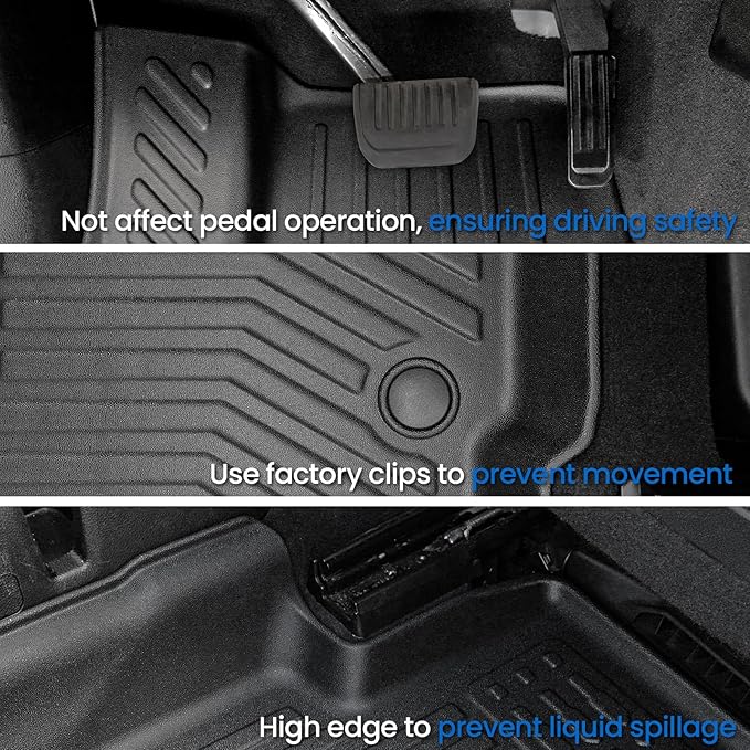 Floor Mats Cargo Mat for 2021-2025 2026 Jeep Grand Cherokee L w/Captain Chair (Only for 6-Seater w/o 2nd Row Armrest), All Weather TPE Trunk Cargo Liner Car Accessories (L | Floor Mats Set)