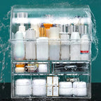 Clear Large Acrylic Makeup Organizer With Lid Cosmetic Storage Drawers Portable Makeup Organizers Dustproof And Waterproof Bo