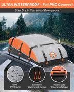 Sailnovo Rooftop Cargo Carrier Bag 21 Cubic, 1000D PVC Waterproof Vehicle Soft-Shell Carrier for Cars with/Without Roof Rack, Car Roof Storage Includes Anti-Slip Mat,10 Reinforced Straps, 6 Door Hooks