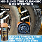 Grand Slam 5-Pack - Waterless Car Wash Detailing Spray, Tire Shine Gel, Scratch Remover, Wheel Metal Rust Cleaner, Interior C
