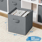 Storage Cubes Pack Of 8 - Standard Size Cube Storage Bin 10.5x10.5x11 With Dual Handles For Easy Carrying- Fabric Storage Bin