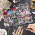 Noverlife 2 Pack 36 Grids Clear Plastic Organizer Box, Jewelry Craft Storage Container Bead Holder Nail Charm Organizer, Rock