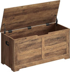 VASAGLE Storage Chest, Storage Bench with 2 Safety Hinges, Farmhouse Style, 15.7 x 39.4 x 18.1 Inches, for Entryway, Bedroom,