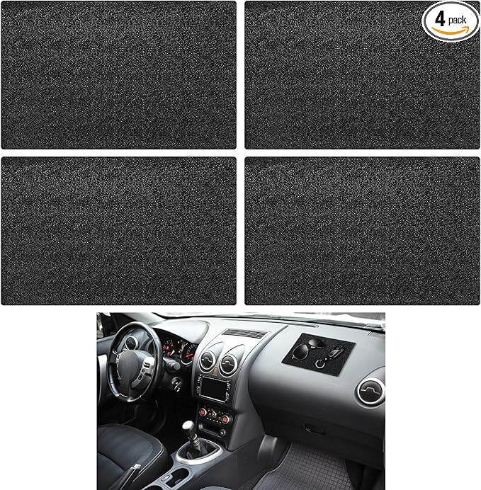 AceOrbit 4 Pcs Extra Large Car Non-Slip Sticky Dashboard Pad 11"x7" Universal PU Sticky Dash Mat for Phones Sunglasses Keys A