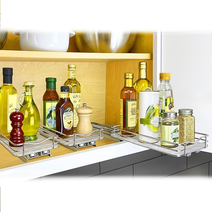 LYNK PROFESSIONAL® Pull Out Spice Organization for Cabinets - 6-3/8 inch Wide – Spice Rack for Inside Cabinets, Slide Out Spi