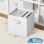 Storage Cubes Pack Of 8 - Standard Size Cube Storage Bin 10.5x10.5x11 With Dual Handles For Easy Carrying- Fabric Storage Bin