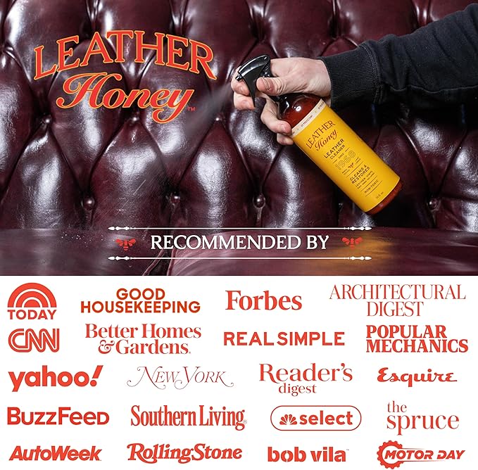 Leather Honey Leather Cleaner Spray: UV Protectant, Non-Toxic & Made in the USA Since 1968. Cleans & Protects Leather, Faux &