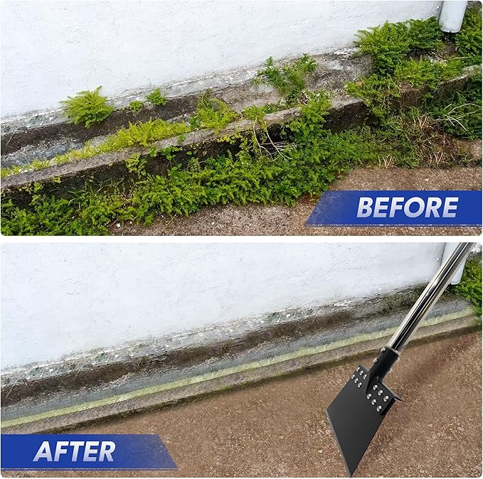 Ice Scraper for Driveway 65in Garden Flat Shovel Ice Chopper Heavy Duty Multi Weeding Shovel with 11in Spring Steel Blade Floor Scraper for Ice, Snow, Weed，Dirty, Moss, Driveway, Lawn Edging