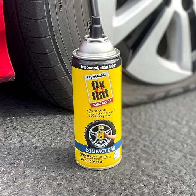 Fix-A-Flat S60410-6PK Aerosol Emergency Flat Tire Repair and Inflator, for Compact Tires, Eco-Friendly Formula, Universal Fit