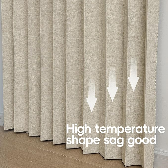 Jilron Accordian Door Curtain, 100% Blackout Folding Magnetic Doorway Curtains,Linen Style Closet Doors,for Room Divider,Priv