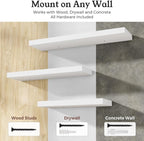 Floating Shelves for Wall, 9.3" Deep Wall Mounted Wood Shelves for Bathroom, Bedroom, Living Room, Kitchen, Hanging Shelf for