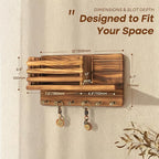 Rebee Vision Pine Wood Key Holder Wall Mount - Key Holder for Wall with Mail Slot Can Store Letters and Papers - Rustic Farmh