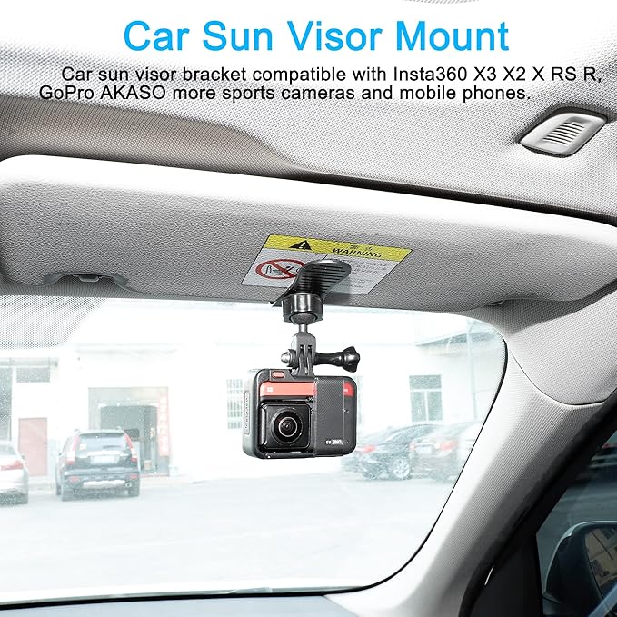 PellKing Car Sun Visor Mount VLOG/Video Holder for iPhone Samsung Cell Phone GoPro 13 12 10 9 8 7 6 Insta360 X5 X4 X3 X2 X RS R AKASO DJI Osmo Action 5 4 3 2 Camera and Accessories