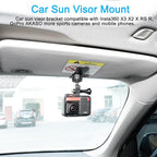 PellKing Car Sun Visor Mount VLOG/Video Holder for iPhone Samsung Cell Phone GoPro 13 12 10 9 8 7 6 Insta360 X5 X4 X3 X2 X RS R AKASO DJI Osmo Action 5 4 3 2 Camera and Accessories