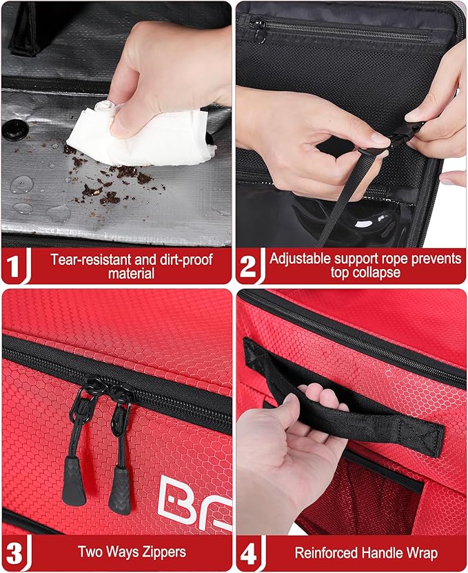 Golf Trunk Organizer, Waterproof Car Golf Locker with Separate Ventilated Compartment for 2 Pair Shoes, Golf Storage for Balls, Tees