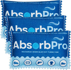 Rechargeable Dehumidifier Bag 3-Pack - 100g Reusable Moisture Absorbers - Silica Gel Packets for Bins, Totes, Gun Safe, Food