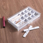 Frebeauty Acrylic Jewelry Organizer Earring Organizer Box with 5 Drawers Earring Holder Organizer with Velvet Trays Clear Jew