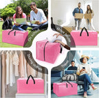 6 Pack Heavy Duty Extra Large Moving Bags W/Backpack Straps - Strong Handles & Zippers, Storage Totes For Space Saving, Fold 