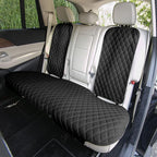 FH Group Car Seat Cushion Rear Set Black Faux Leather Automotive Seat Cushions - Universal Fit, Rear Car Seat Cushions With N