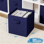 Storage Cubes Pack Of 8 - Standard Size Cube Storage Bin 10.5x10.5x11 With Dual Handles For Easy Carrying- Fabric Storage Bin
