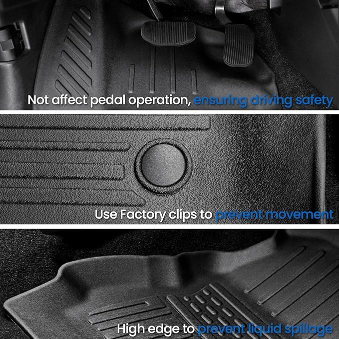 Floor Mats Cargo Mat for 2018-2024 Ford Expedition 7 Seats Captain Chairs(Not for Max Model), All Weather TPE Cargo Liner Backrest Mats Door Sill Protectors Car Accessories (Floor Mats Set)
