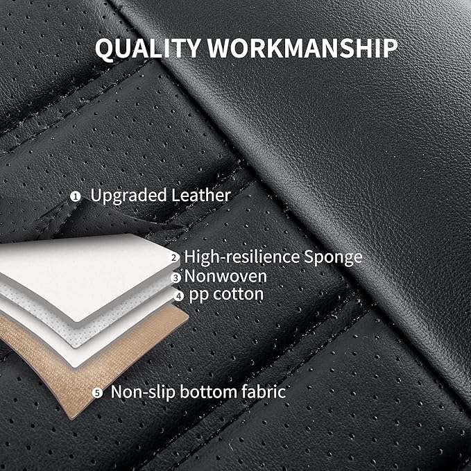 Car Seat Covers Full Set, Waterproof Faux Leather Automotive Seat Covers for Cars, Breathable Universal Car Seat Covers Prote