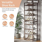Tall Narrow Shoe Rack, 8 Tier Stackable Shoe Stand for 16-20 Pairs, Heavy Duty Shoe Organizer for Small Space Closet Bedroom,
