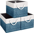 Fab totes Storage Bins [3-Pack], Foldable Storage Baskets for Organizing Toys, Books, Shelves, Closet, Large Storage Box with