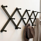 SKOLOO Hat Rack for Wall with 14 Hooks, Pack of 2, Solid Wooden, Modern, Expandable Coat Rack Wall Mount for Coats, Hats, Bag