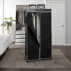 Simplify, Organizer, for Clothes and Accessories, Heavy Duty, Hanging Rod, Easy to Assemble in Black 36" Wide Portable Closet