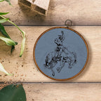 KSDUT Western Cowboy Horse Blue Wall Art Decor - Brown Bucking Southwestern Wall Art Canvas Frame Hanging Prints, Mid Century