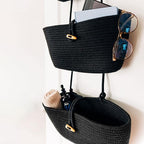 OrganiHaus Black Hanging Wall Baskets for Storage | Hanging Baskets for Bathroom Organizing | Behind Door Storage | Over the 