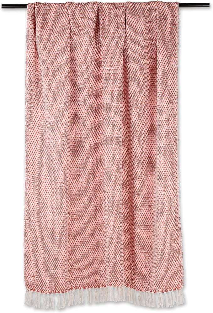 DII Woven Throw Collection 100% Cotton, Basketweave, 50x60, Spice