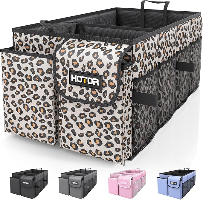 HOTOR Trunk Organizer - Car Organizer, Foldable Trunk organizer for SUVs & Sedans, Sturdy Car Organization for Car Accessories