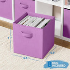 Storage Cubes Pack Of 8 - Standard Size Cube Storage Bin 10.5x10.5x11 With Dual Handles For Easy Carrying- Fabric Storage Bin